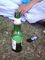 Beer in a park.