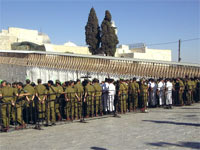 Soldiers swearing in. 