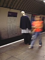 One person is moving faster than the other.